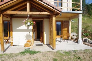 L’entrée du gîte de montagne